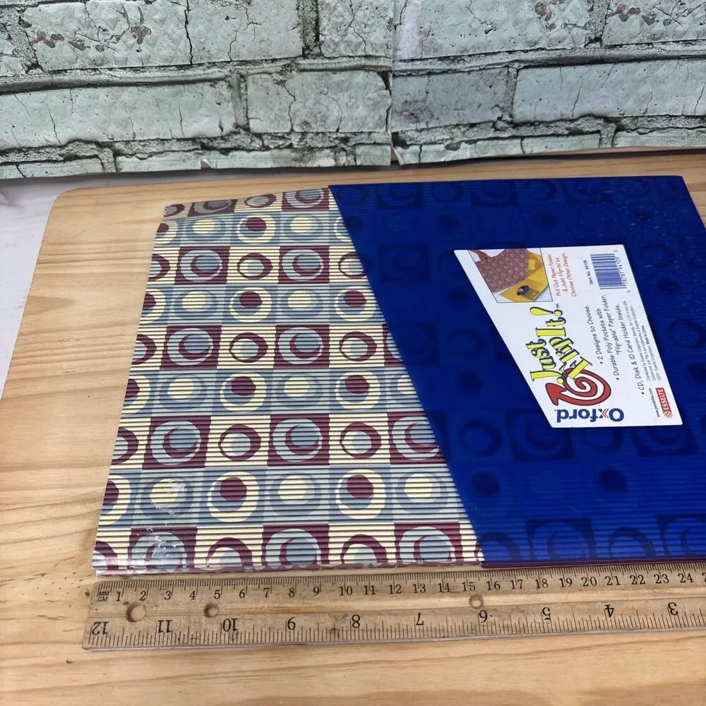 Y2K 2001 Oxford Just Flip It Folder Blue & Pink Retro School Supplies NOS Lot 2